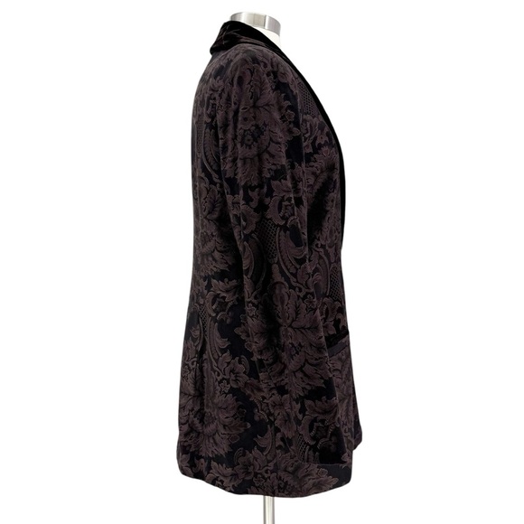 LUCIA LUKKEN Vintage Jacquard & Velvet Blazer L - Picture 3 of 8